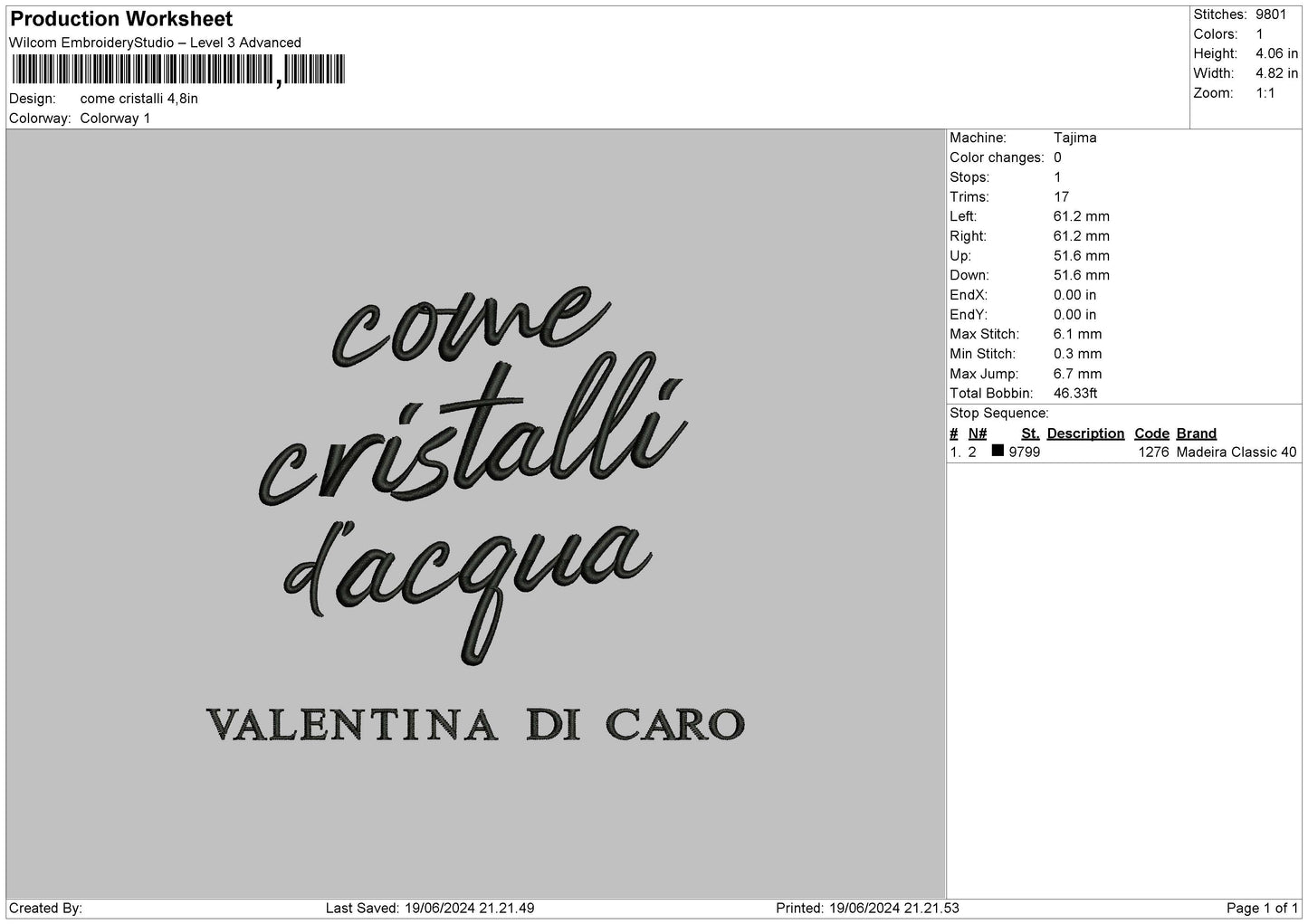 Cristallitext Embroidery File 6 sizes