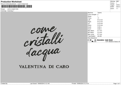 Cristallitext Embroidery File 6 sizes