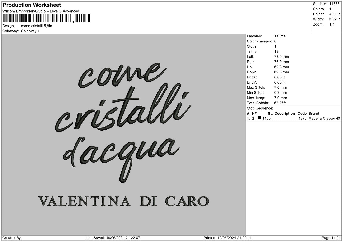 Cristallitext Embroidery File 6 sizes
