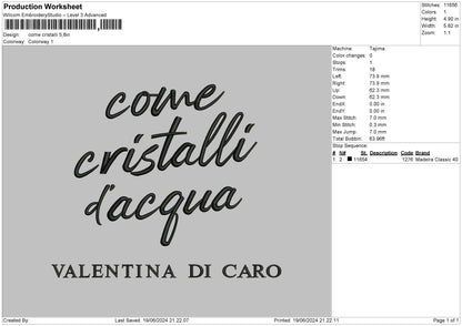 Cristallitext Embroidery File 6 sizes