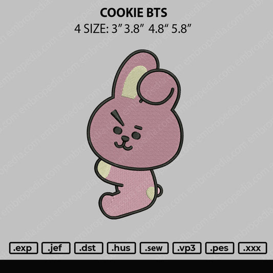 Cooky BTS Embroidery File 4 sizes