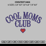 Cooltext 0404 Embroidery File 6 sizes