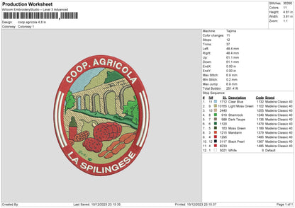 Coop Cirlce Embroidery File 6 sizes