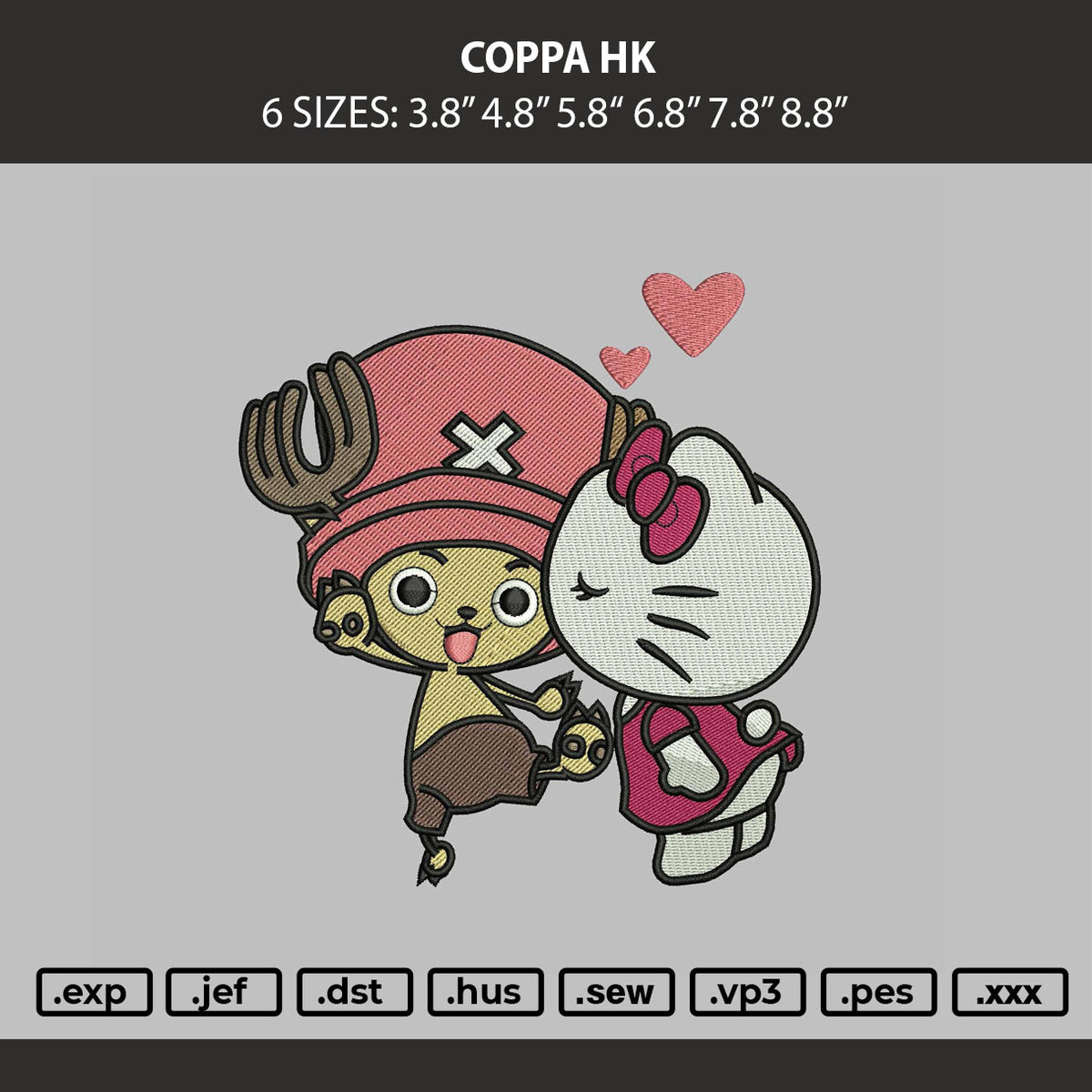 Coppa Hk Embroidery Machine Design File 6 sizes