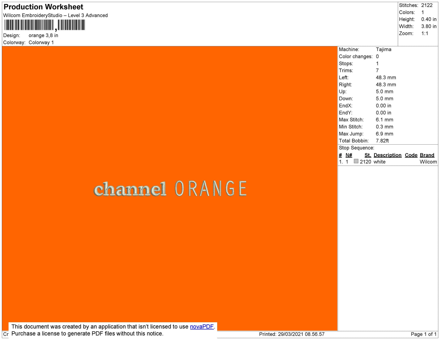 C Orange Text Embroidery Machine Design File 4 size