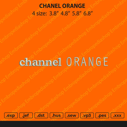 C Orange Text Embroidery Machine Design File 4 size