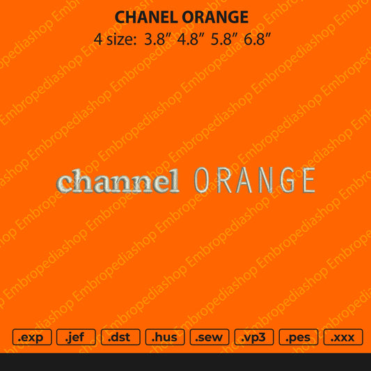 C Orange Text Embroidery Machine Design File 4 size