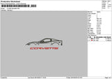Corvettetext Sillhouette Embroidery File 6 sizes