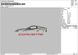 Corvettetext Sillhouette Embroidery File 6 sizes