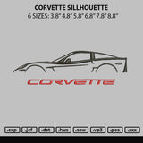 Corvettetext Sillhouette Embroidery File 6 sizes