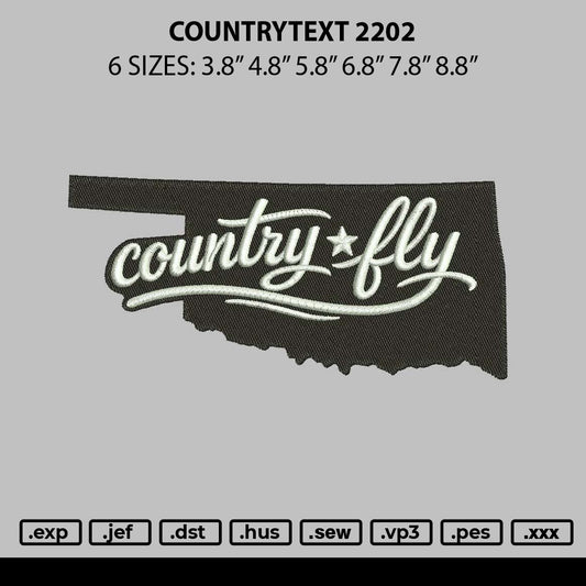 Counrytext Embroidery File 6 sizes