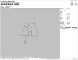 Couple Cat Embroidery File 6 Size