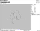 Couple Cat Embroidery File 6 Size