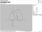 Couple Cat Embroidery File 6 Size