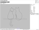 Couple Cat Embroidery File 6 Size