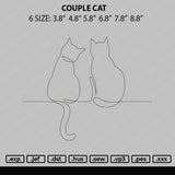 Couple Cat Embroidery File 6 Size
