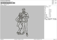 Couple Outline Embroidery File 4 size