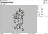 Couple Outline Embroidery File 4 size