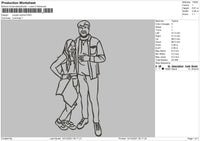 Couple Outline Embroidery File 4 size