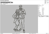 Couple Outline Embroidery File 4 size
