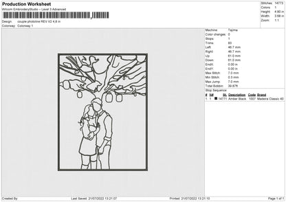 Couple Photoline V2 Embroidery File 4 sizes
