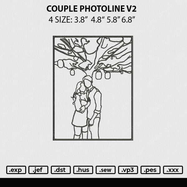 Couple Photoline V2 Embroidery File 4 sizes