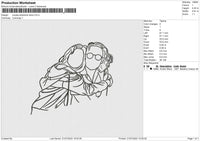 Couple Photoline Embroidery File 4 sizes