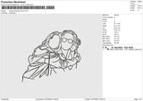 Couple Photoline Embroidery File 4 sizes
