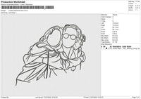 Couple Photoline Embroidery File 4 sizes