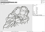 Couple Photoline Embroidery File 4 sizes