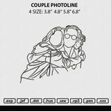 Couple Photoline Embroidery File 4 sizes
