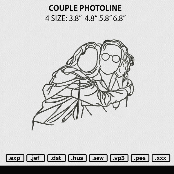 Couple Photoline Embroidery File 4 sizes