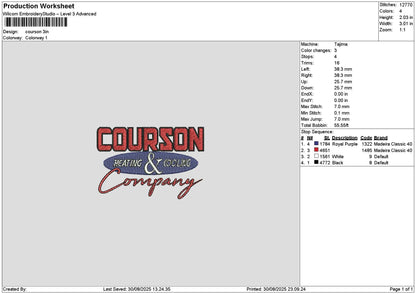 Coursontext Embroidery File 6 sizes