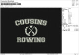 Cousins Rowing Embroidery File&nbsp;6 size