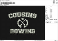 Cousins Rowing Embroidery File&nbsp;6 size