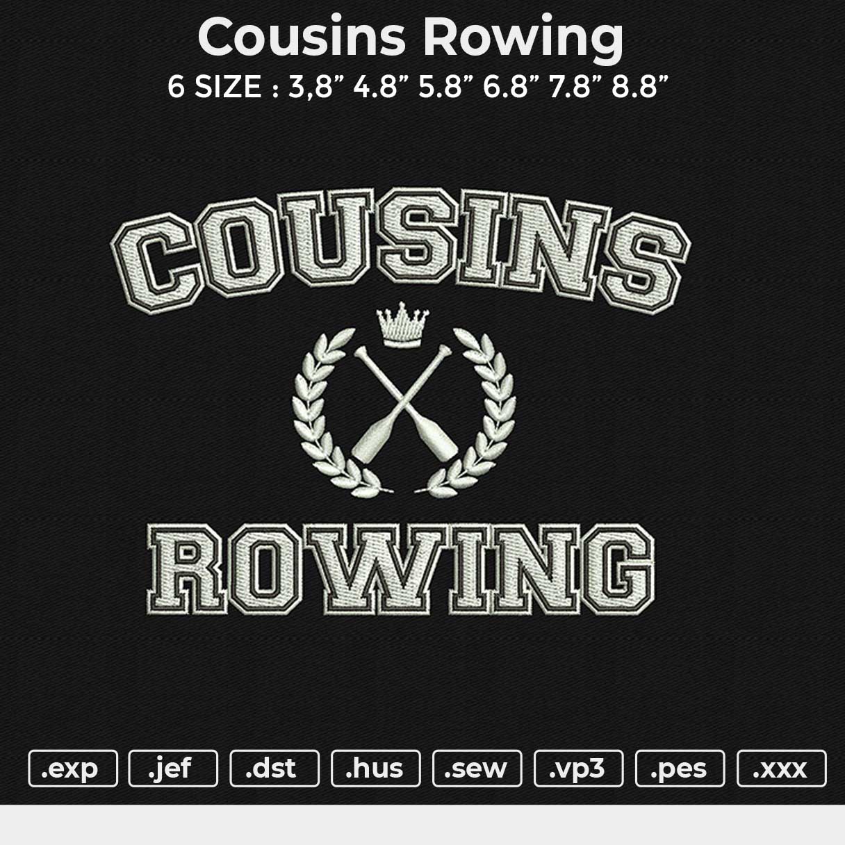Cousins Rowing Embroidery File&nbsp;6 size