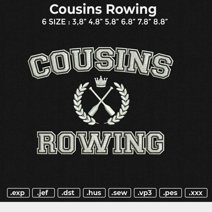 Cousins Rowing Embroidery File&nbsp;6 size