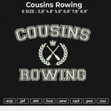 Cousins Rowing Embroidery File&nbsp;6 size