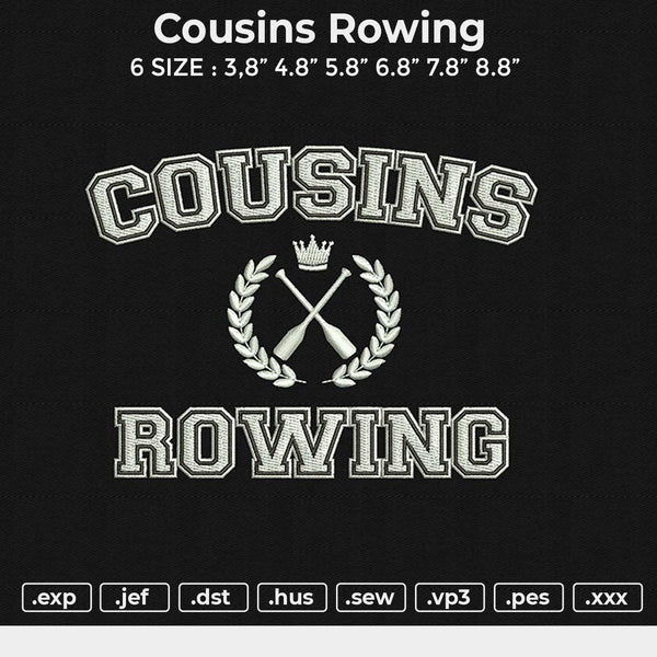 Cousins Rowing Embroidery File&nbsp;6 size