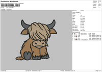Cow1024 Embroidery File 6 sizes