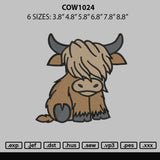 Cow1024 Embroidery File 6 sizes