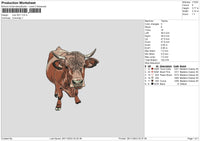 Cow 2911 Embroidery File 6 sizes