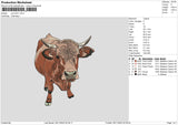 Cow 2911 Embroidery File 6 sizes