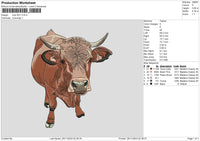 Cow 2911 Embroidery File 6 sizes