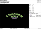 Cowabunga Embroidery File 4 size