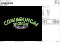 Cowabunga Embroidery File 4 size