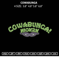 Cowabunga Embroidery File 4 size