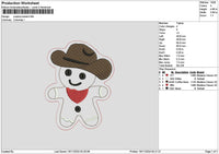 Cowboy Chibi Embroidery File 6 sizes