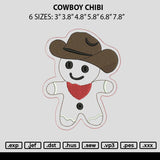 Cowboy Chibi Embroidery File 6 sizes