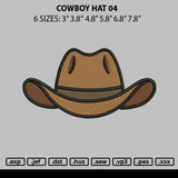 Cowboy Hat 04 Embroidery File 6 sizes